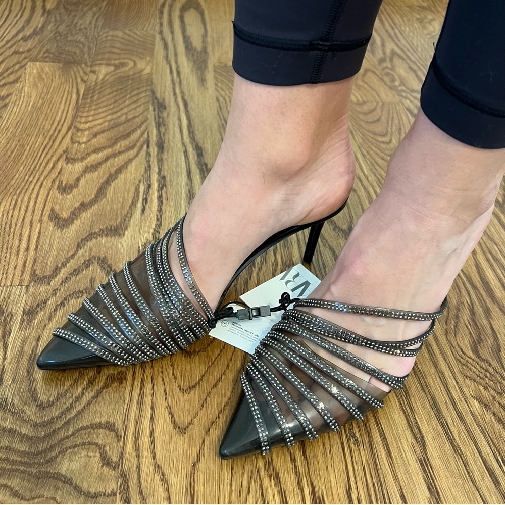 Zara rhinestone heels